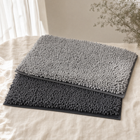 Pack Duo : deux tapis Pattelin gris moyen et gris anthracite empilés